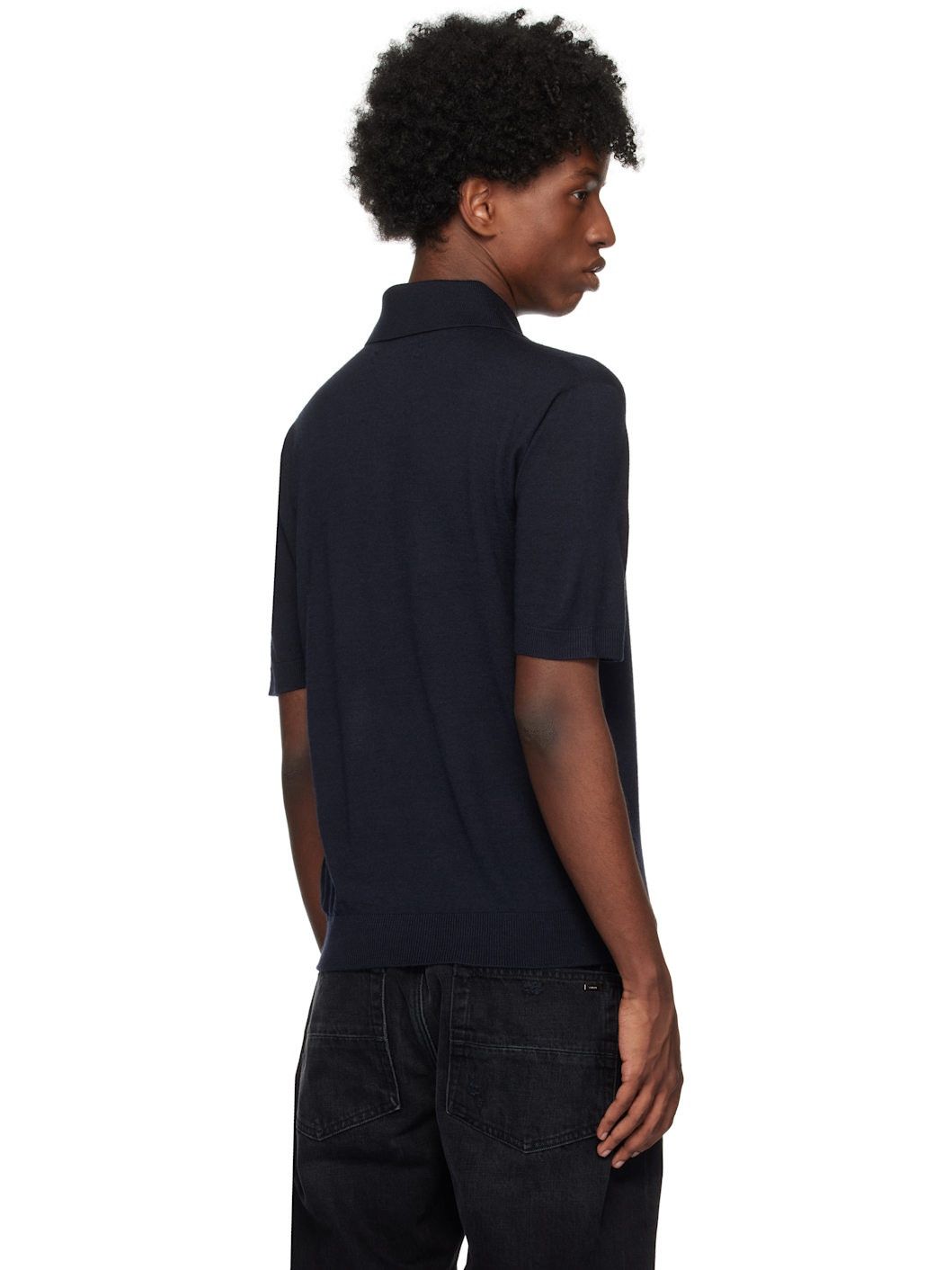 Amiri o1s1wg110925 MA Polo Shirt in Navy Size US L / EU 52-54 / 3 - 3 Thumbnail
