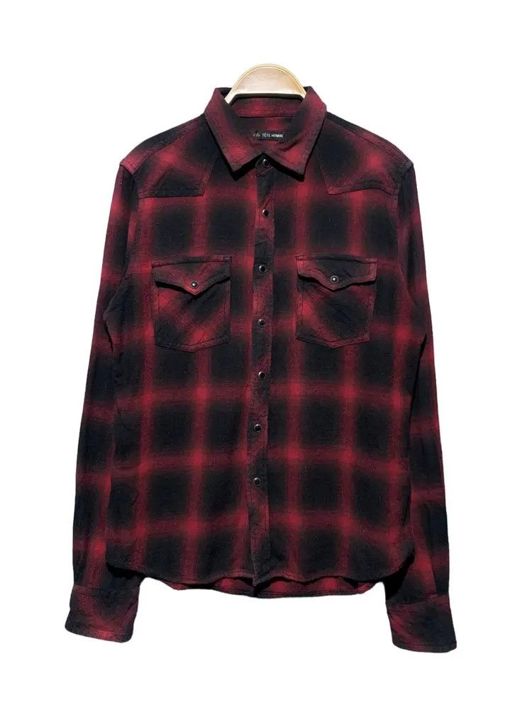 Tete Homme TETE homme by issey miyake shadow plaid flannel shirr Size US S / EU 44-46 / 1 - 1 Thumbnail