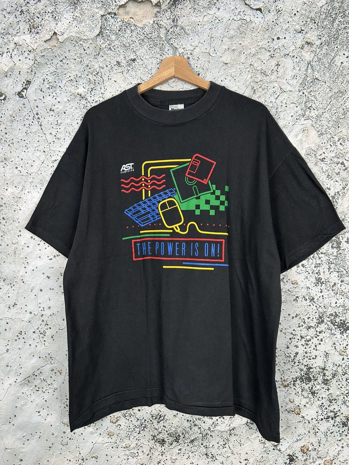 Vintage Vintage AST Computer 90s Single Stitch Archive Graphic Tee Size US XL / EU 56 / 4 - 1 Thumbnail
