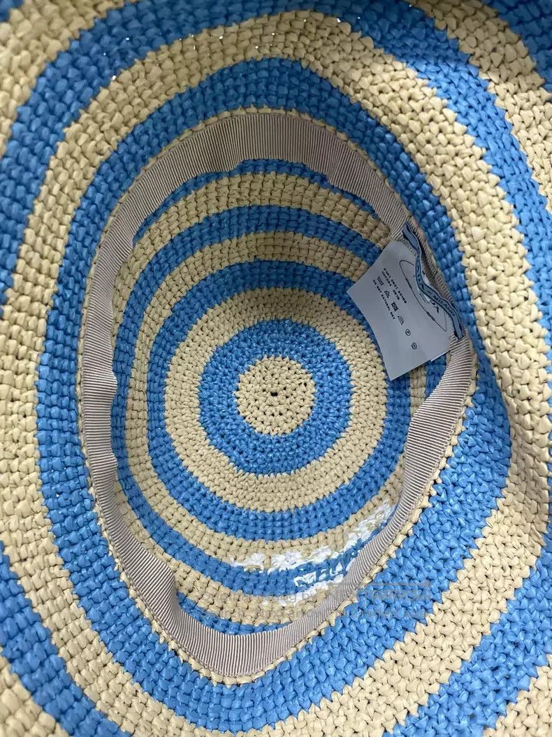 Prada Prada Blue striped straw-knitted fisherman's hat Size ONE SIZE - 4 Thumbnail