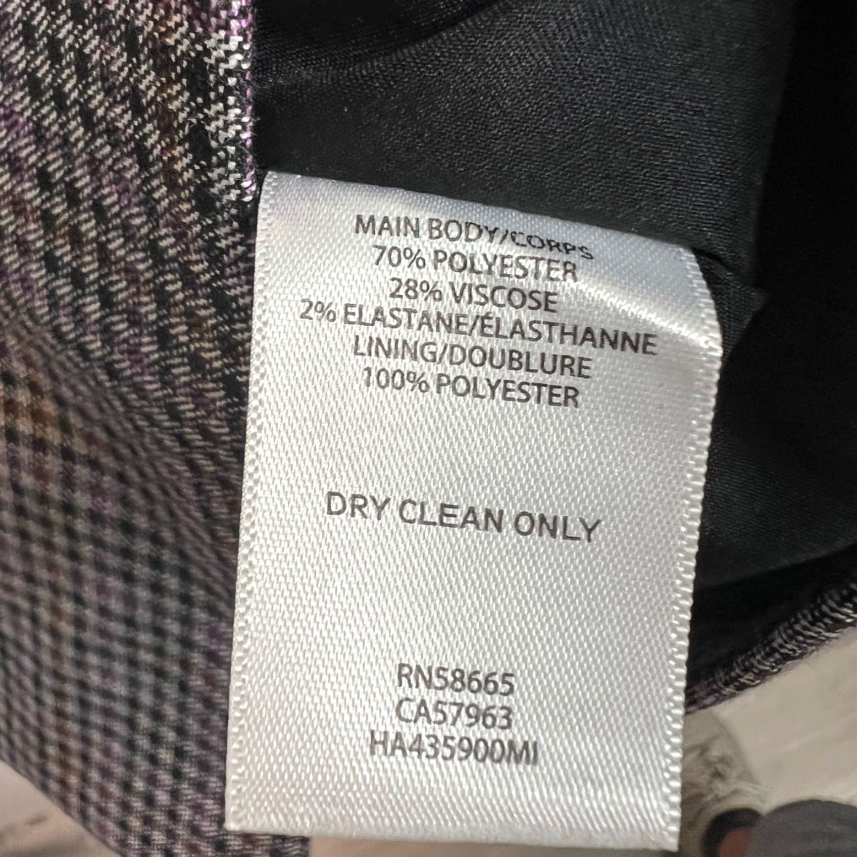 Vintage Halogen Blazer Jacket Single-Breasted Notch Gray Plaid Viscose Blend Long Sleeve Adult Womens 1 Polyester Dry Clean Only Business Size XS / US 0-2 / IT 36-38 - 4 Thumbnail