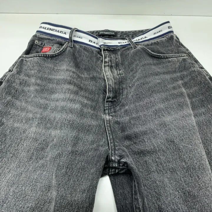 Balenciaga Balenciaga Men's Black Logo Denim Pants 0079-2507 Size US 26 / EU 42 - 5 Thumbnail