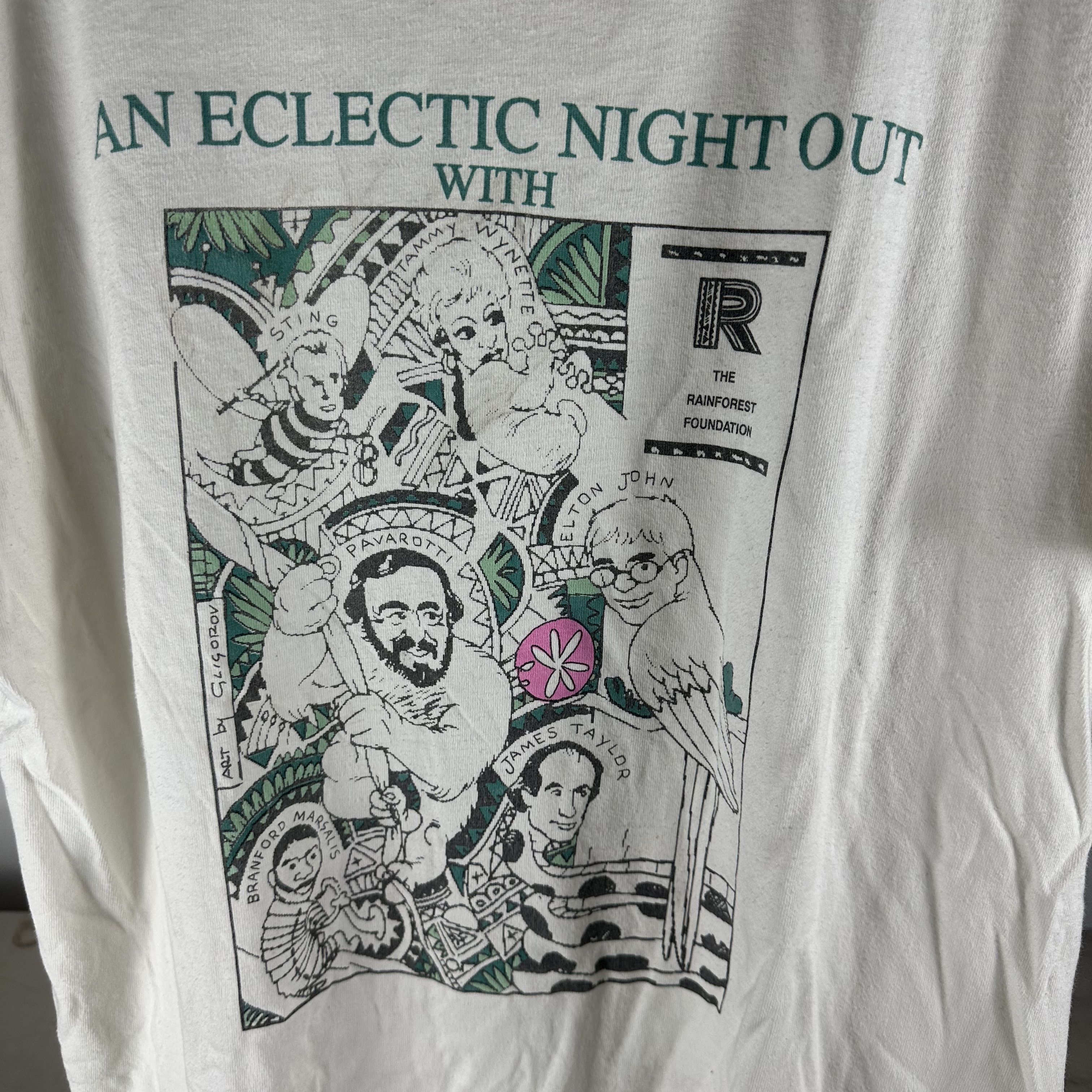 Vintage 1994 Whitney Houston Elton John The Rain Forest Concert Tee Size US XL / EU 56 / 4 - 2 Thumbnail