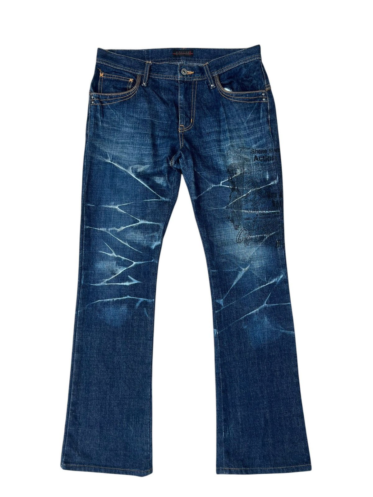 Morgan Homme RARE Morgan Homme Japan Distressed Denim Flare Jeans Size US 31 - 1 Thumbnail
