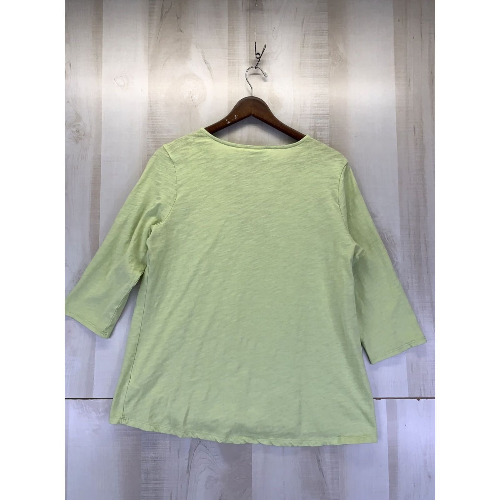 Vintage Chico’s Zenergy 1 Green 3/4 Sleeve Lace Overlay Women’s Top T-Shirt, L, Cotton Blend, Casual, Fall, Spring, Winter, Summer, Basic, Womens Size L / US 10 / IT 46 - 5 Thumbnail