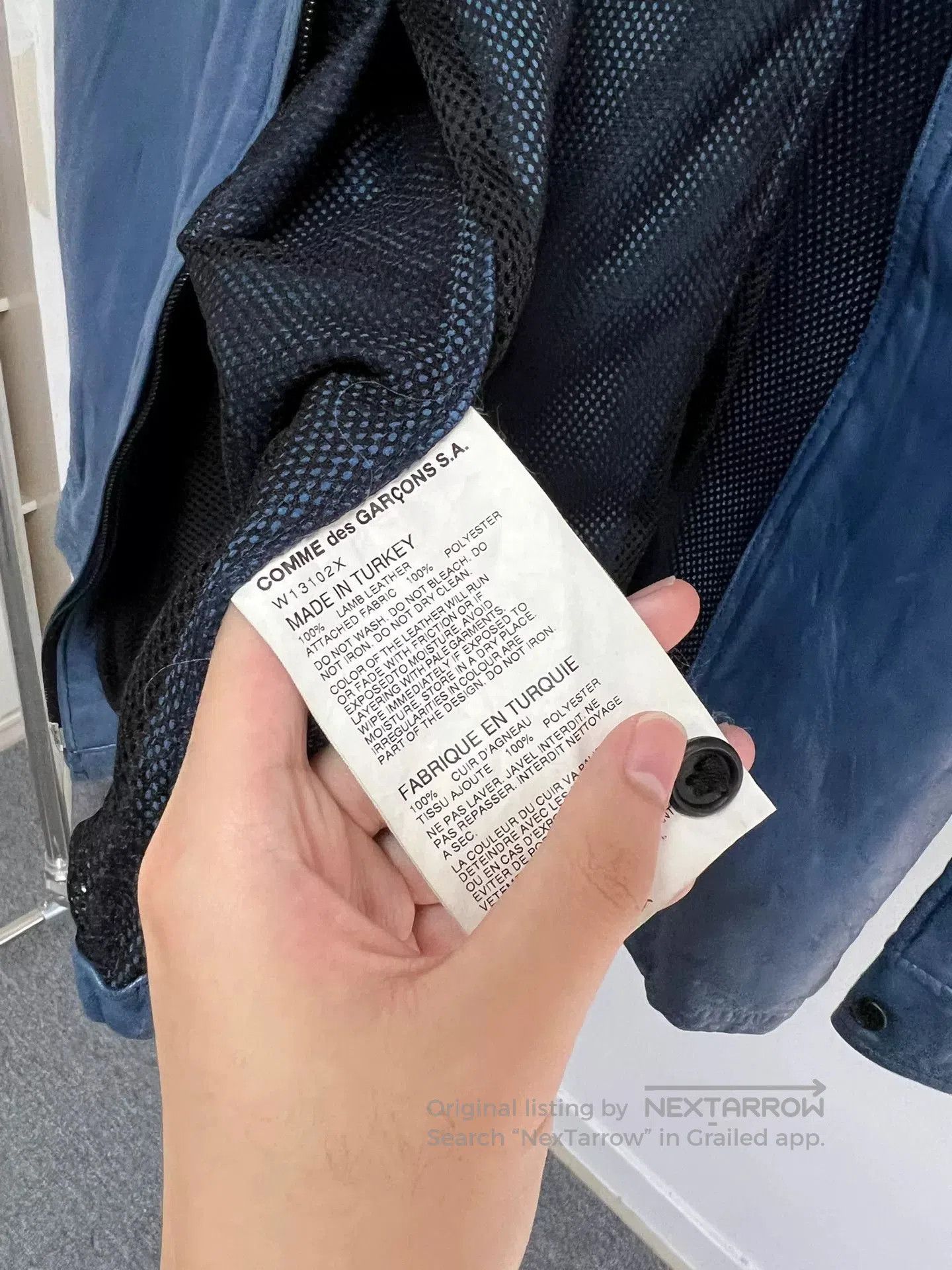 Comme des Garcons Comme des Garçons Blue Leather Jacket. Size US M / EU 48-50 / 2 - 9 Thumbnail