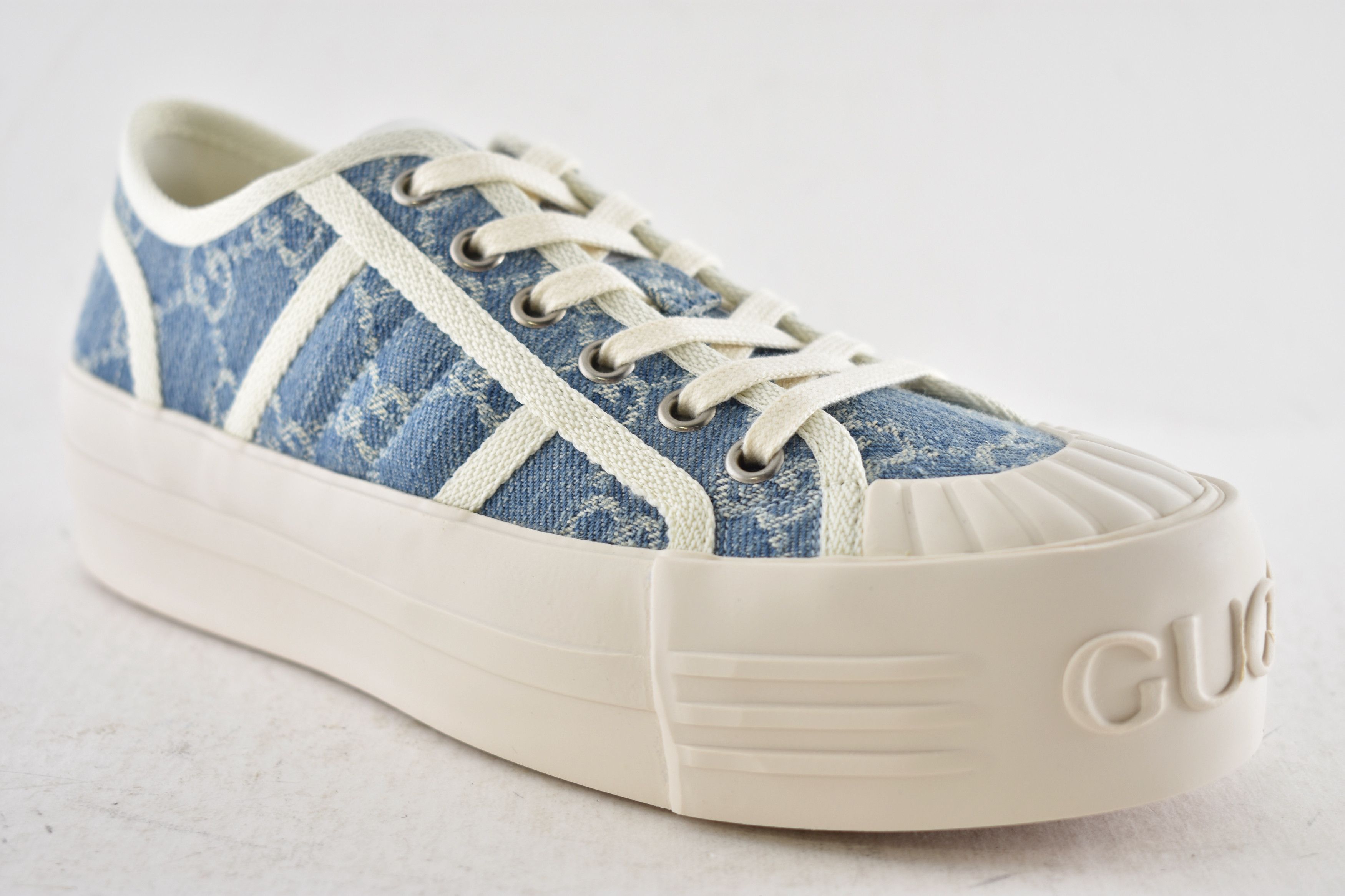 Gucci Gucci Chunky Monogram GG Logo Denim Platform Sneakers 36.5 Size US 6.5 / IT 36.5 - 6 Thumbnail