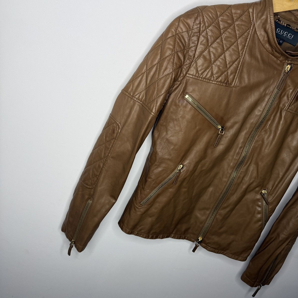 Gucci Gucci Leather Jacket Biker by Tom Ford Y2K Size S / US 4 / IT 40 - 3 Thumbnail