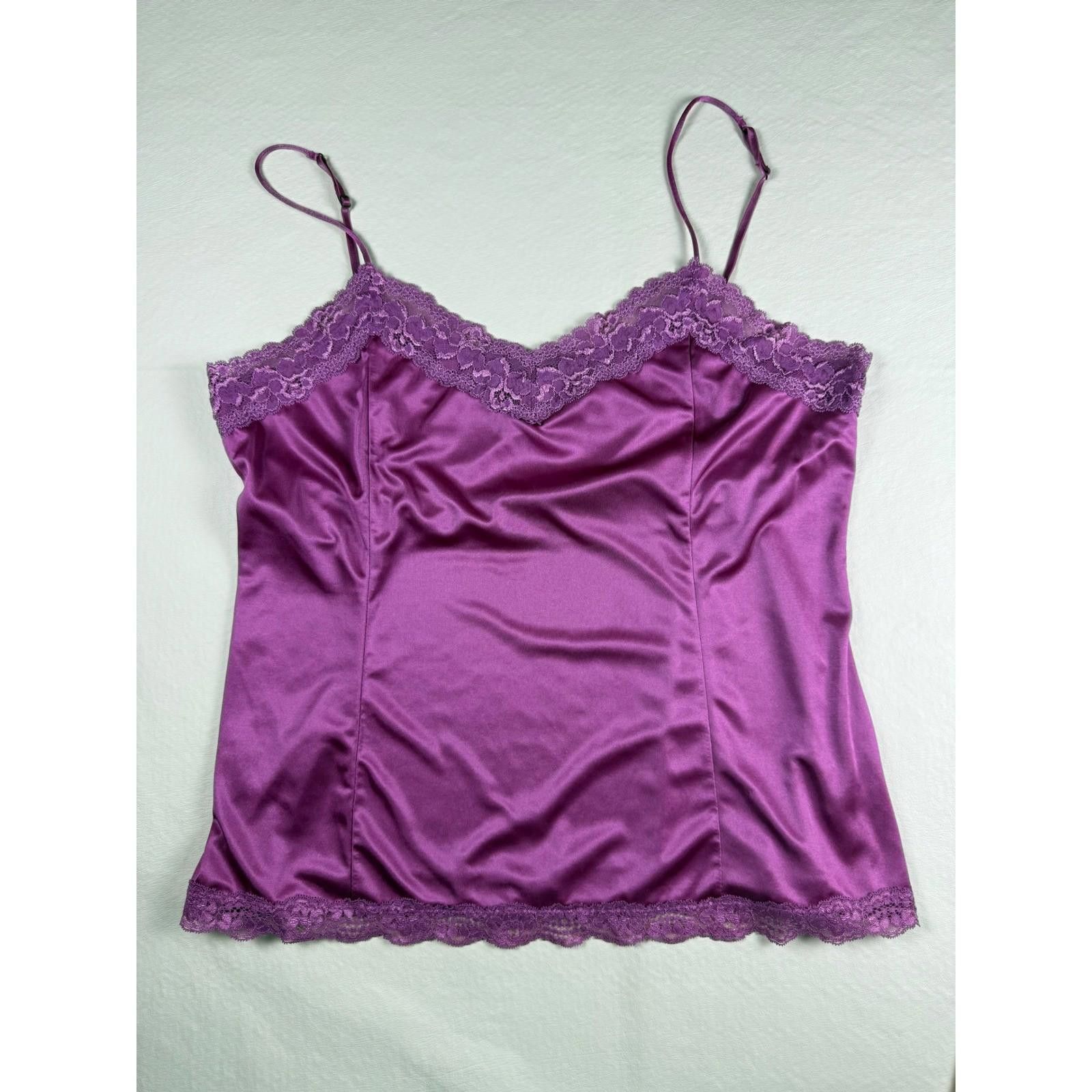 Worthington Worthington Purple Satin Lace Trim Camisole Top XL Y2K Fairy Size ONE SIZE - 1 Thumbnail