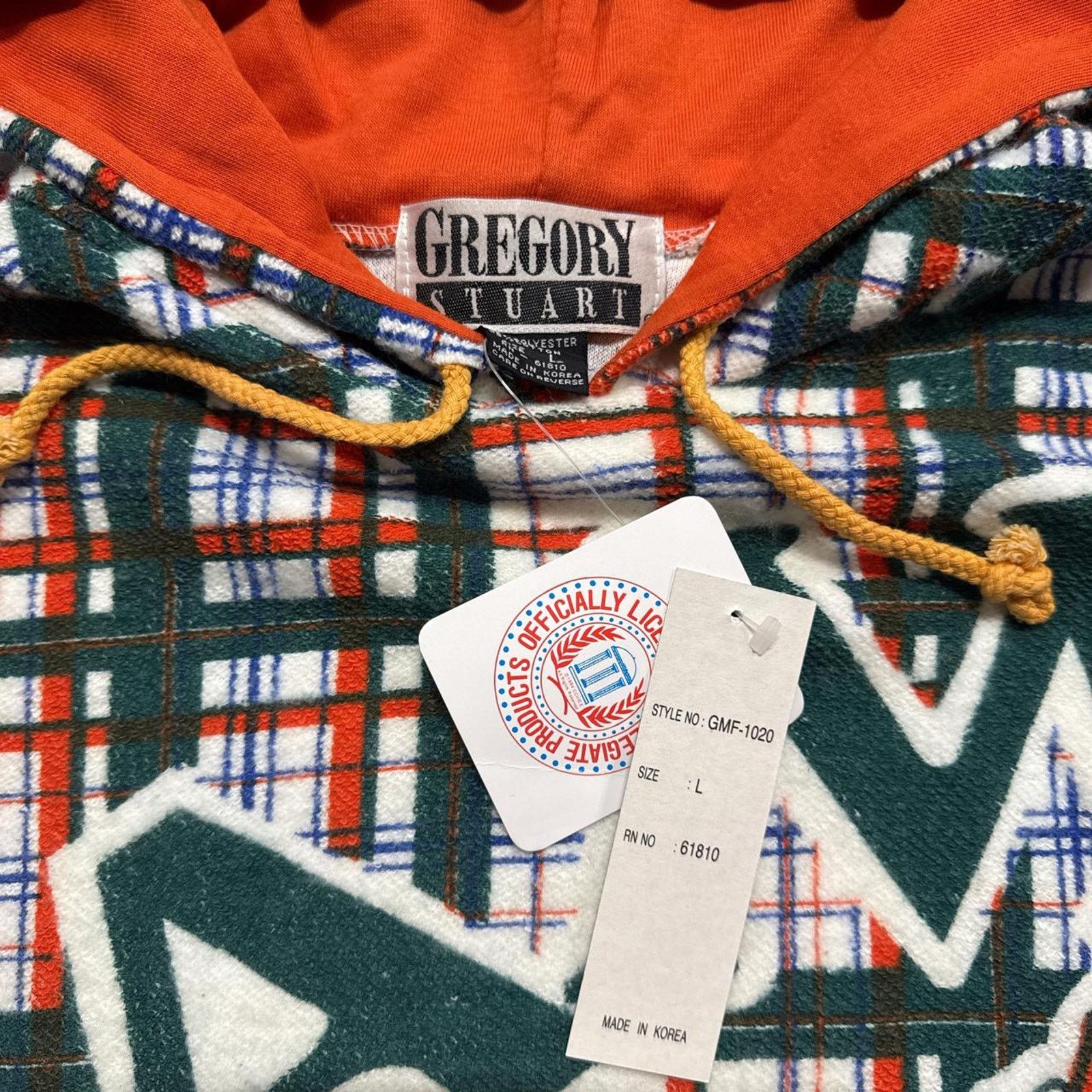Vintage Vintage 90s RARE Deadstock Miami Hurricanes Tapestry Hoodie Size US L / EU 52-54 / 3 - 4 Thumbnail