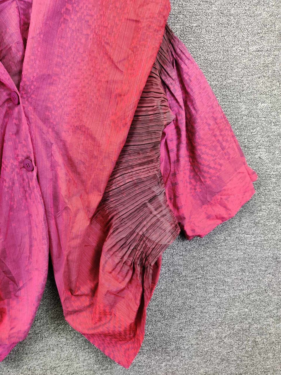 Homme Plisse Issey Miyake × Issey Miyake × Japanese Brand Vintage Issey Miyake Fete Pleated Cardigan Size US M / EU 48-50 / 2 - 4 Thumbnail
