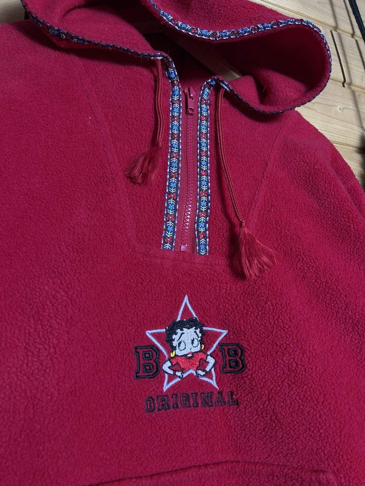 Vintage Vintage 2000 Betty Boop half zip fleece Size US S / EU 44-46 / 1 - 1 Thumbnail