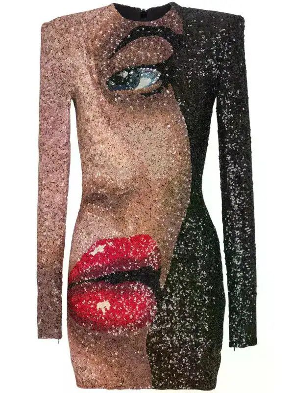 Balmain o1s1wg110526Embellished Mini Dress in Black Size XL / US 12-14 / IT 48-50 - 1 Thumbnail