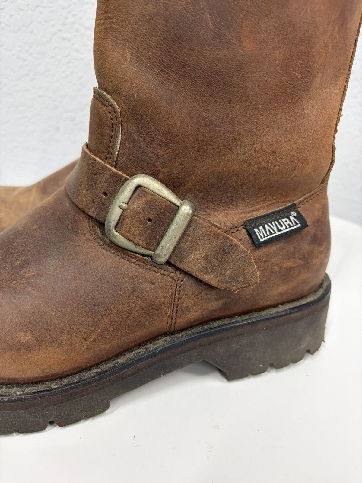 Harley Davidson Double Buckle Black Moto Boots Red Wing Frye Guidi Inspired Size US 8 / EU 41 - 9 Thumbnail