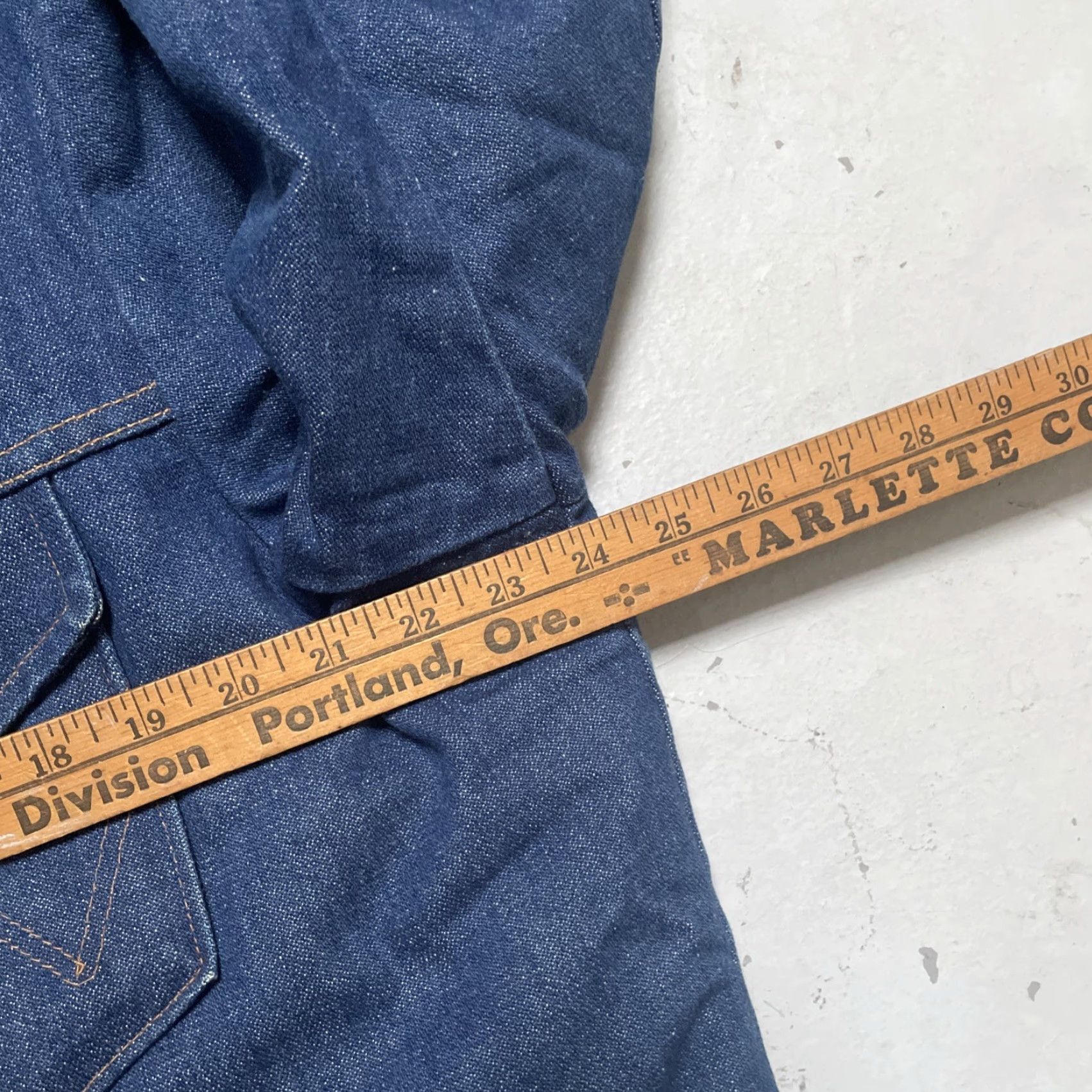 Wrangler VINTAGE Wrangler Jacket Denim Bomber Unisex Adults L Blue USA Western Cowboy 70s 80s Workwear Snap Closures Size US L / EU 52-54 / 3 - 3 Thumbnail