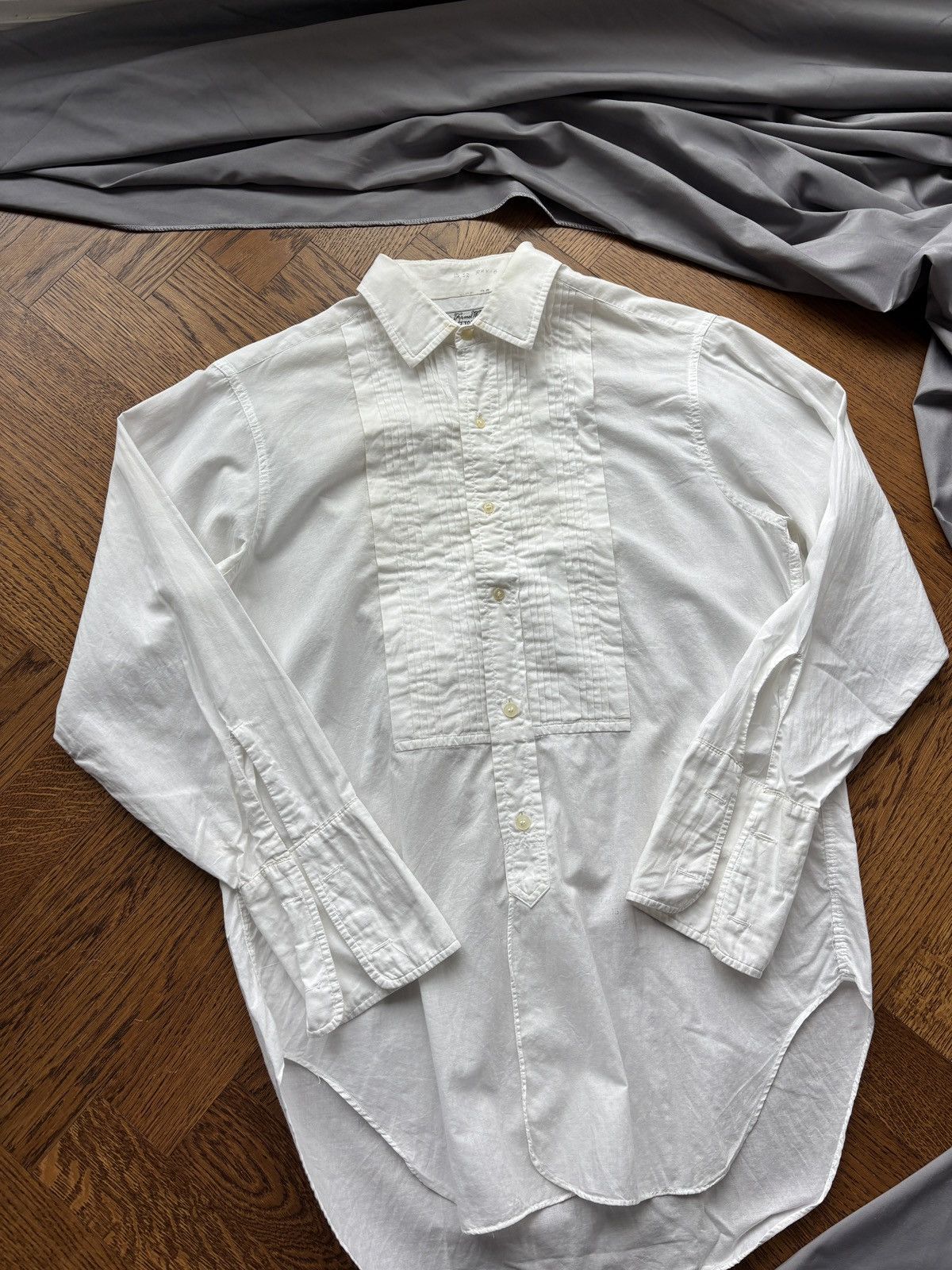 Arrow × Van Heusen × Vintage 1960s Dress Shirt Vintage Tooke Bros Canada Ruffle Formal US Size 38S - 2 Thumbnail