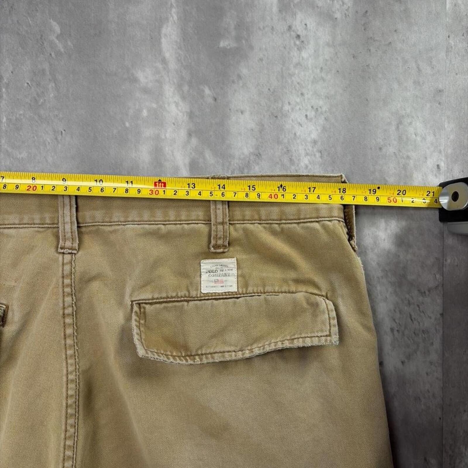 Polo Ralph Lauren Y2K Tan Polo Jeans Company Grunge Baggy Skater Cargo Shorts Size US 36 / EU 52 - 6 Thumbnail