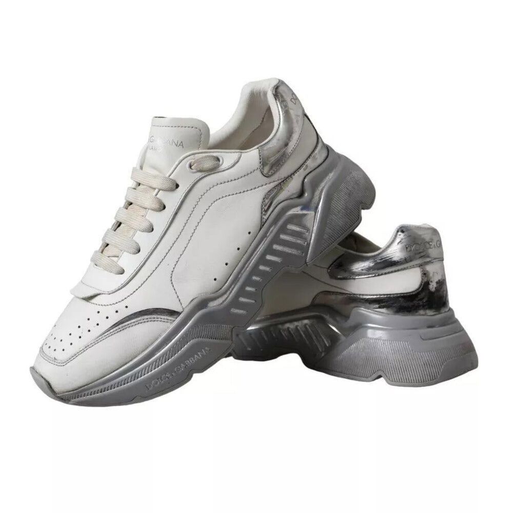Dolce & Gabbana Dolce & Gabbana White Silver Daymaster Low Top Sneakers Shoe Size US 9 / EU 42 - 7 Thumbnail