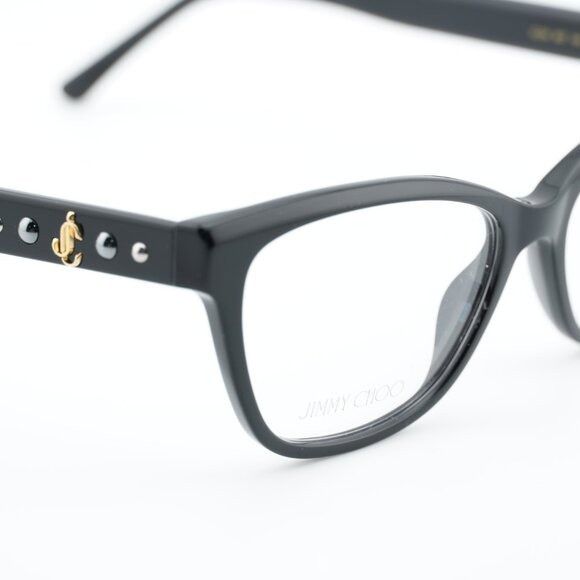 Jimmy Choo Jimmy Choo JC334 0807 00 Eyeglasses Black 54mm Cat Eye Frame Size ONE SIZE - 2 Thumbnail