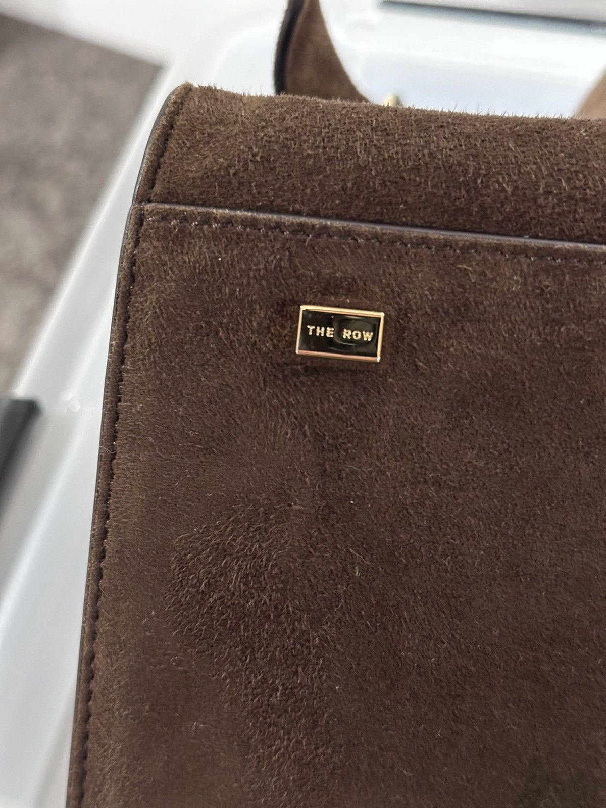 The Row The Row Soft Margaux 15 Brown Suede Leather Top Handle Bag Size ONE SIZE - 20 Thumbnail