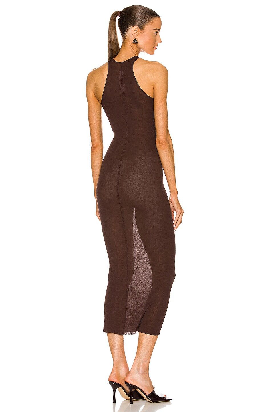 Rick Owens o1y0126 Midi Dress in Brown Size S / US 4 / IT 40 - 3 Thumbnail