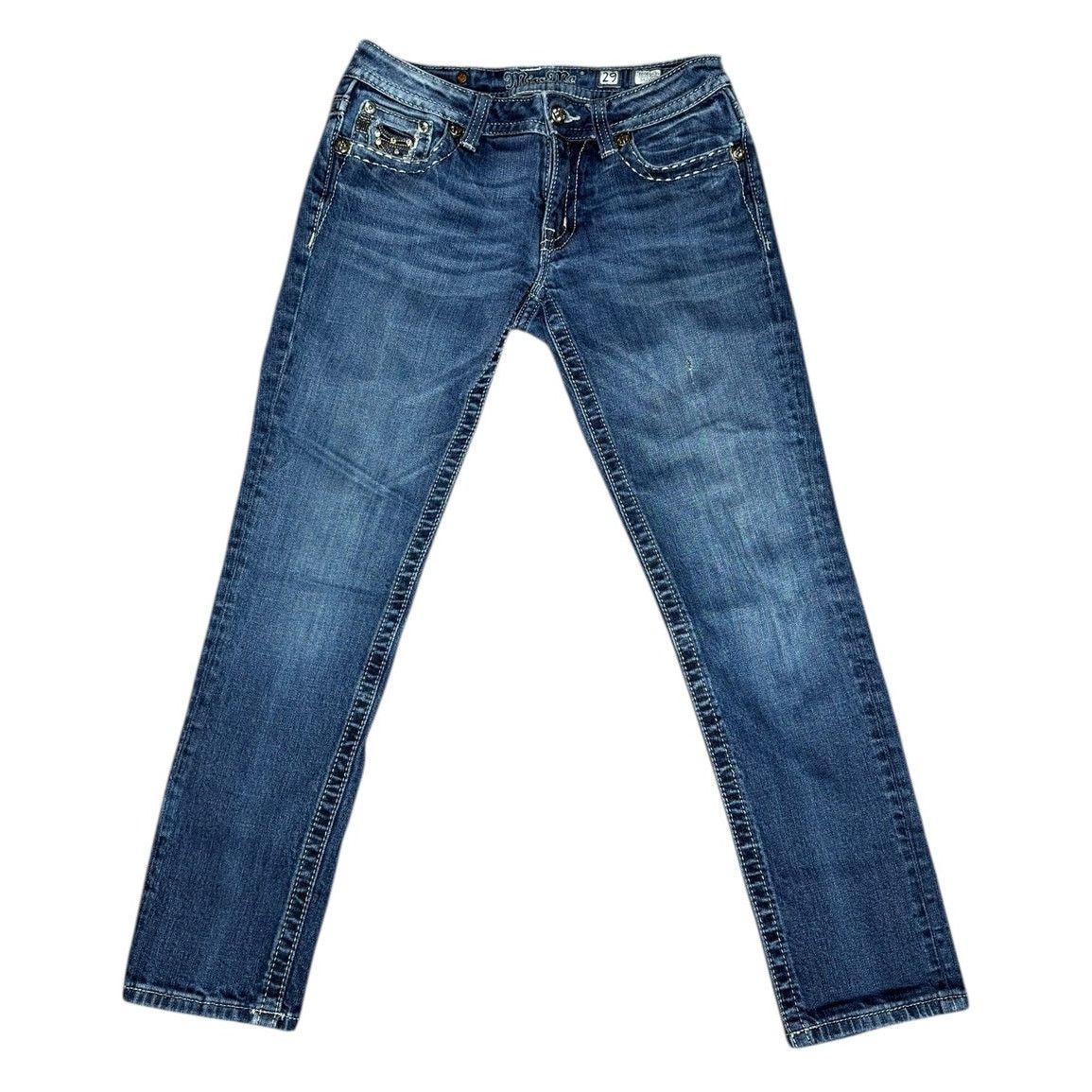 Miss Me × Vintage Vintage Y2k Miss Me Rhinestones Skinny Denim Jeans Size 29 Size 29" - 1 Thumbnail