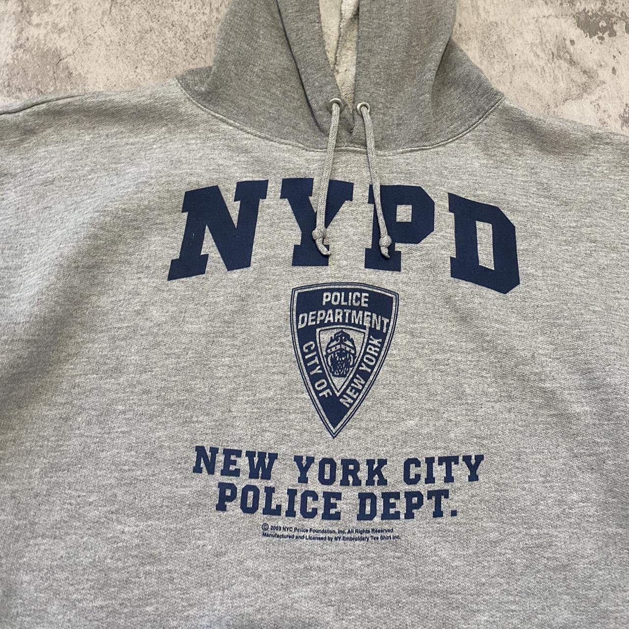 Jerzees 2003 Grey & blue NYPD New York Police Department Size US L / EU 52-54 / 3 - 2 Thumbnail