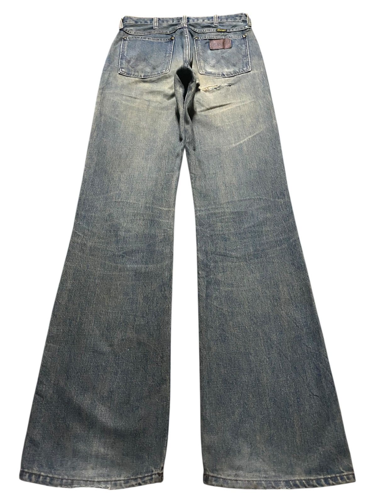 Sandro Vintage Wrangler Sanforized Mud Wash Distressed Flare Jeans Size US 27 - 2 Thumbnail