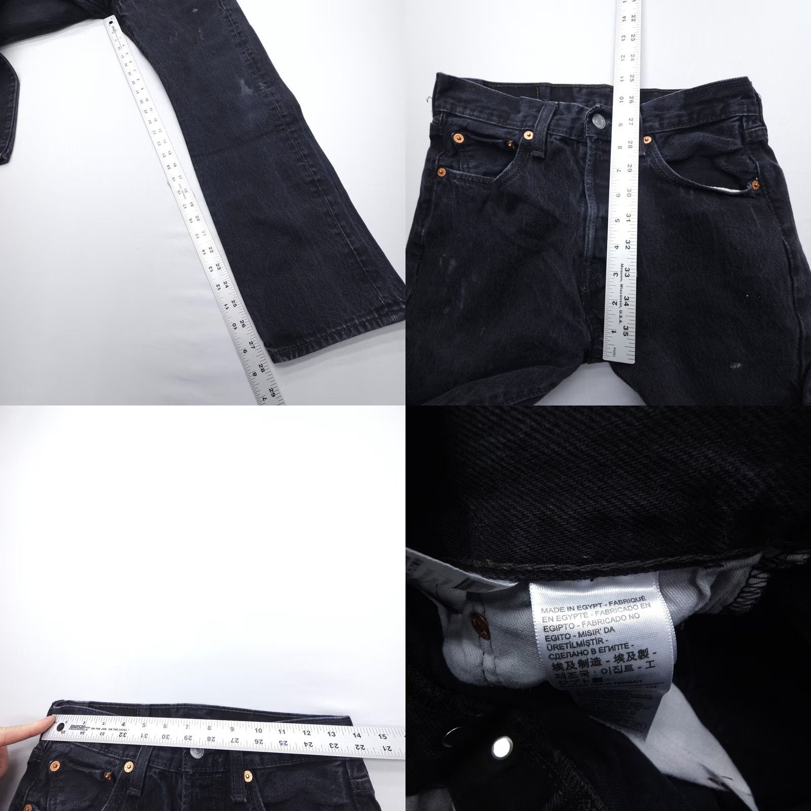 Levi's Levi's 501 Jeans Mens Regular Black 28x28 29x30 Button Fly Denim Straight Pocket 5-Pocket Vintage: No Theme: American, Classic Size US 29 - 8 Thumbnail