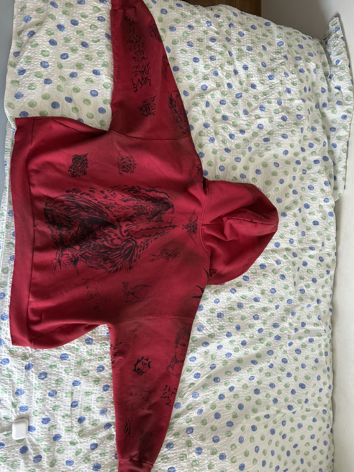 Balenciaga Balenciaga Red Tattoo Zip Hoodie Size US L / EU 52-54 / 3 - 4 Thumbnail