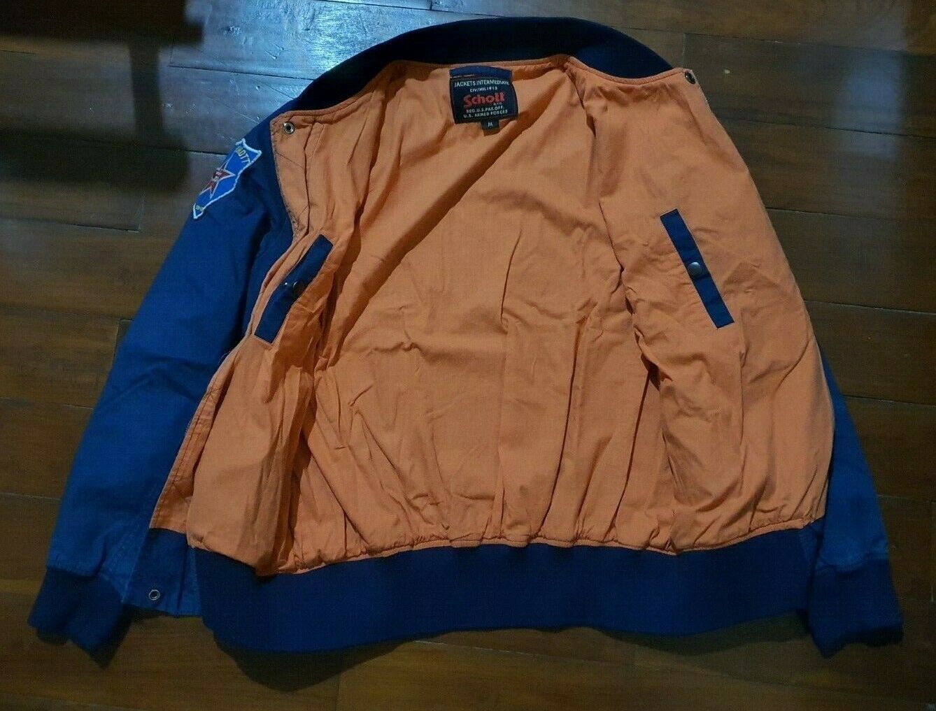 Schott schott blue bomber jacket embroidery pilot aero jacket Size US M / EU 48-50 / 2 - 4 Thumbnail