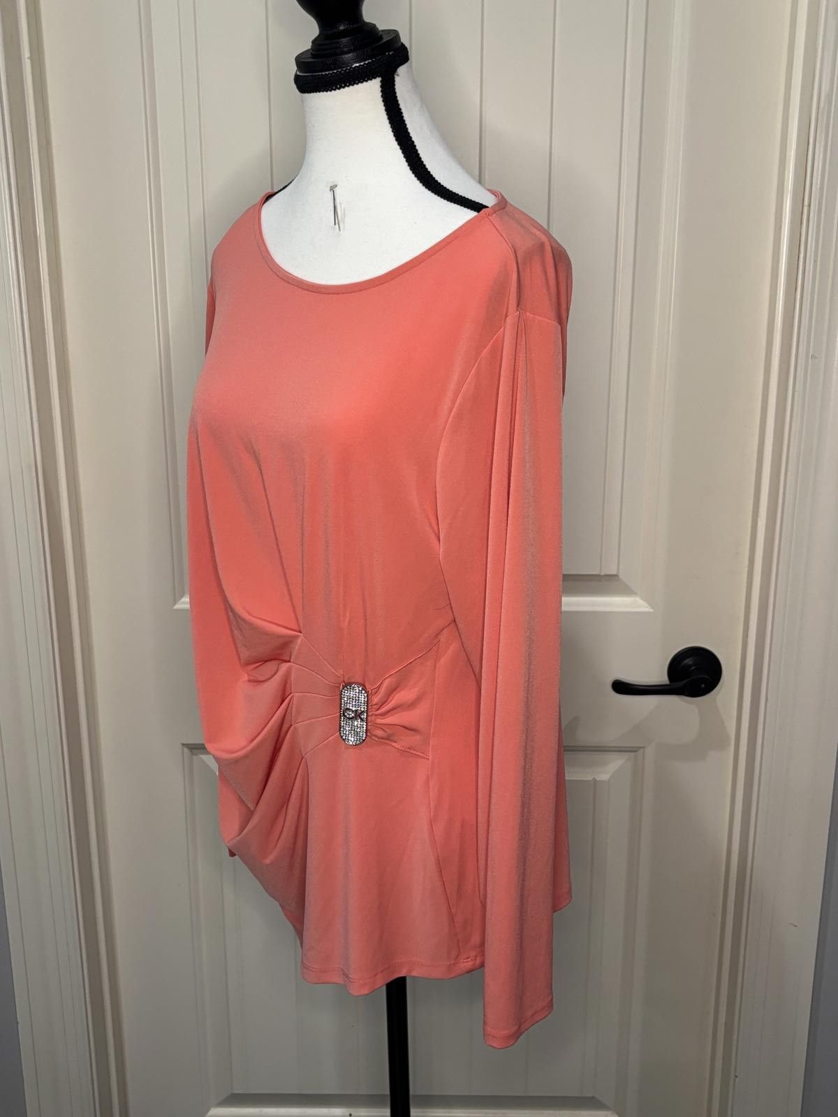 Calvin Klein 7. Calvin Klein NWT Size XL Coral Side Drape Front Size XL / US 12-14 / IT 48-50 - 2 Thumbnail