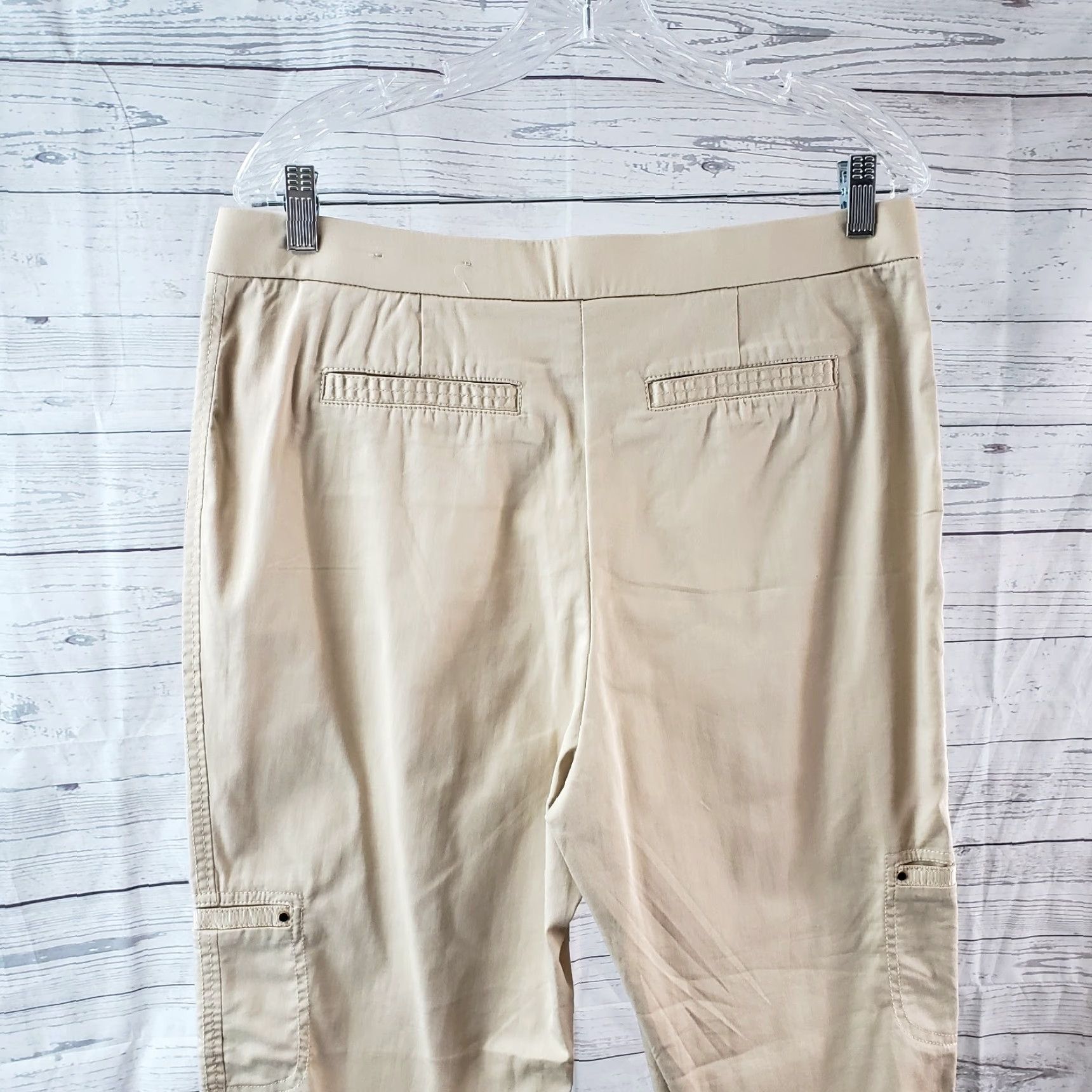Vintage Chico's Womens Pants Sz 10 Roll Up High Rise Cotton Blend Tan Brown Inseam 27.5 Vintage: No Mens Womens Girls Boys Size 32" / US 10 / IT 46 - 4 Thumbnail