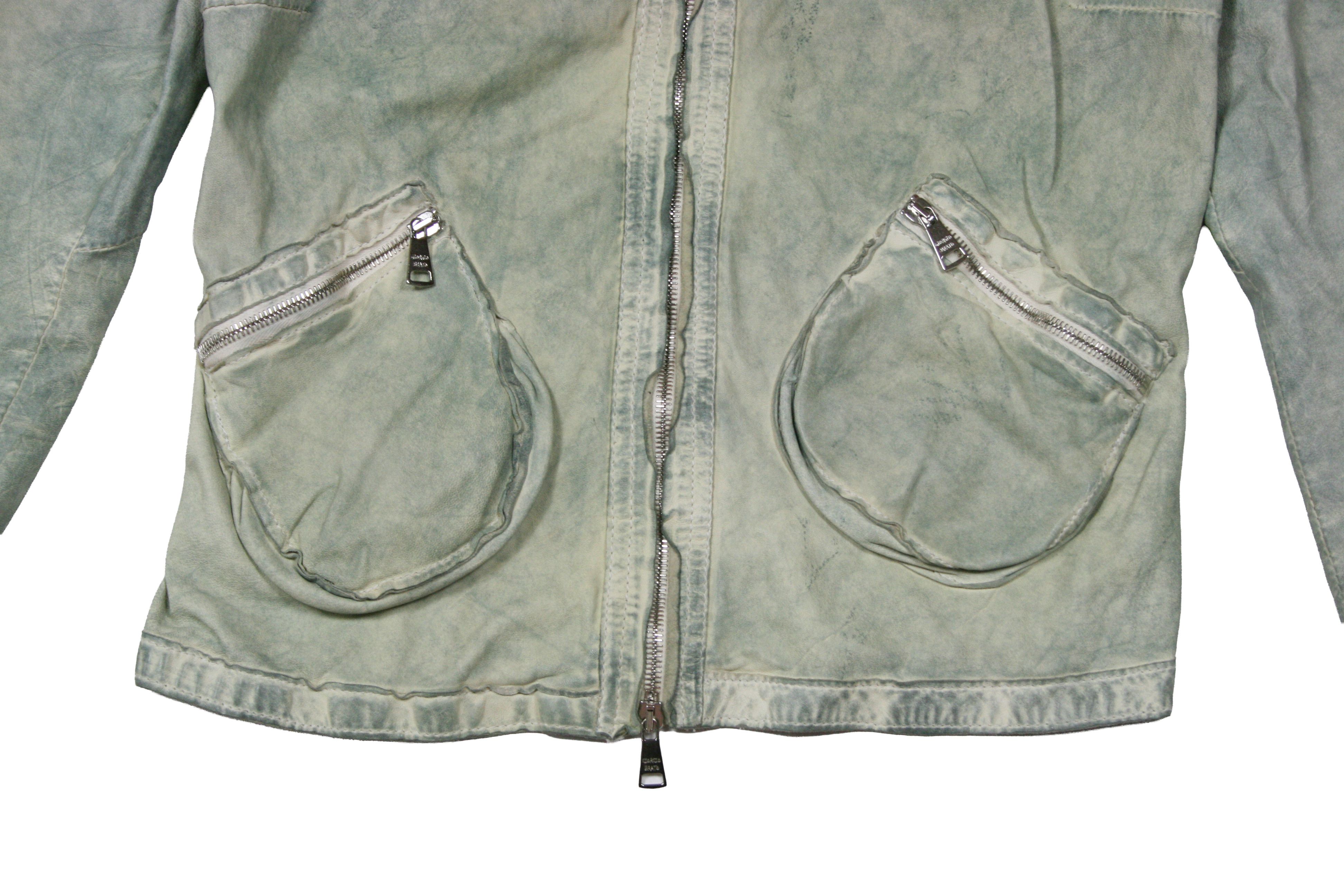Giorgio Brato Vegetable Tanned Leather Avant Garde Biker Jacket Size S / US 4 / IT 40 - 4 Thumbnail