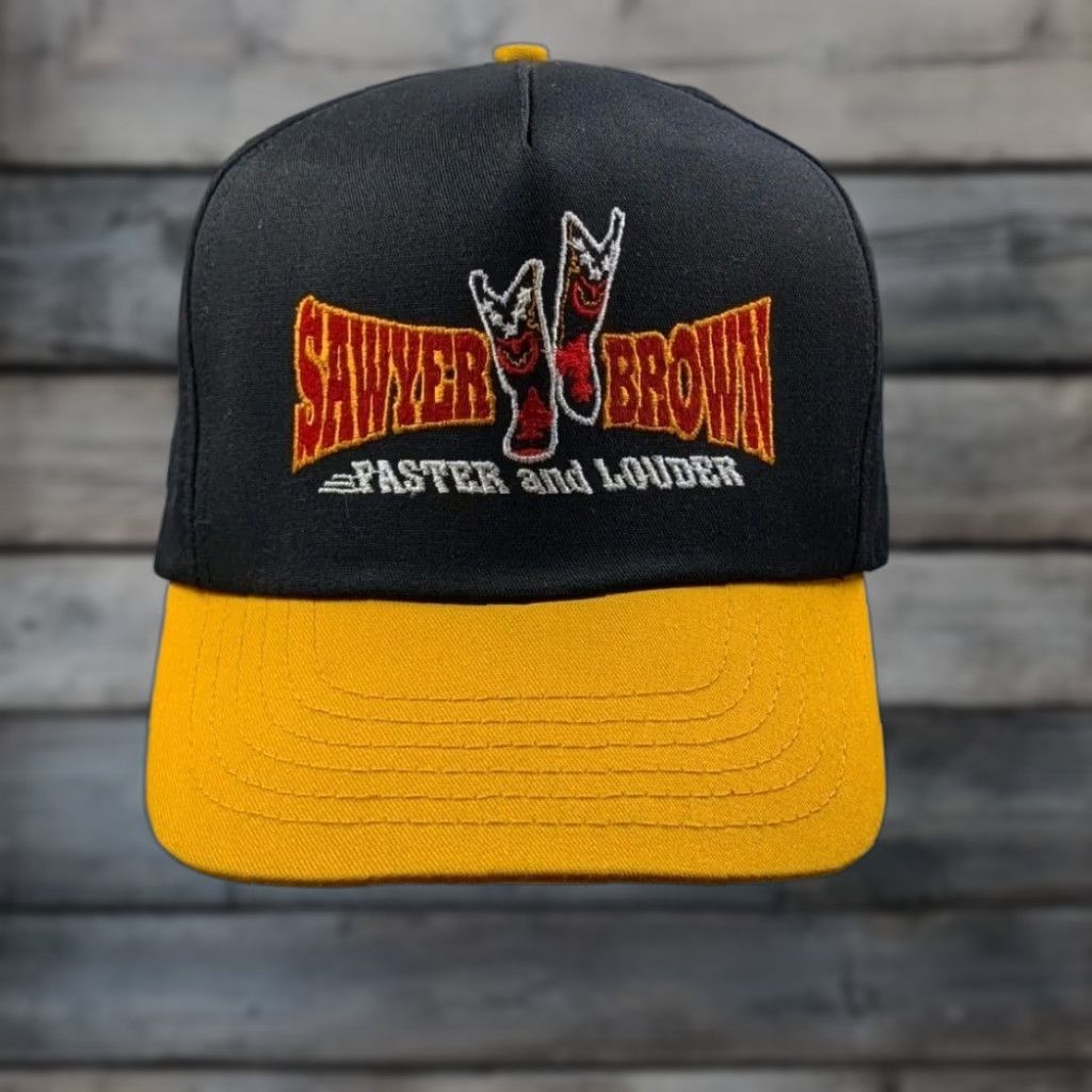 Vintage VINTAGE Sawyer Brown Hat Adjustable Black 90s Faster and Louder Tour Snapback USA Made Mens Size ONE SIZE - 1 Thumbnail