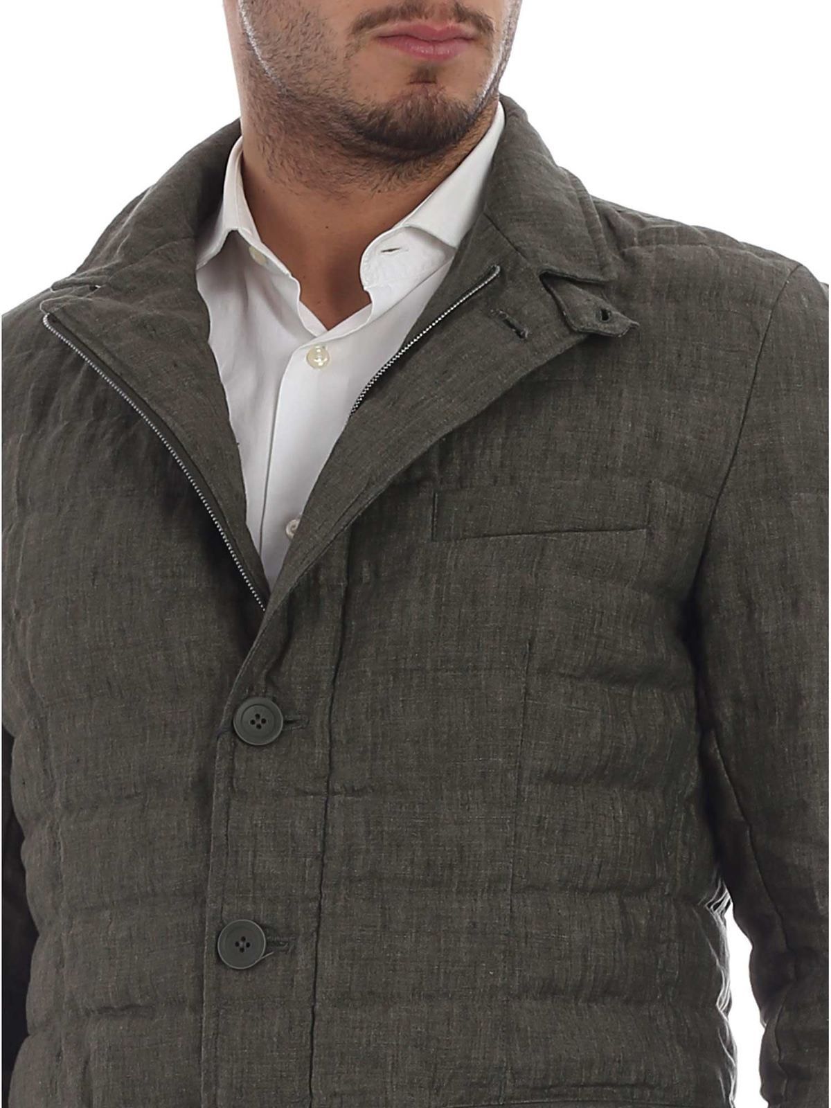 Herno Green musk jacket in padded linen Size US L / EU 52-54 / 3 - 10 Thumbnail