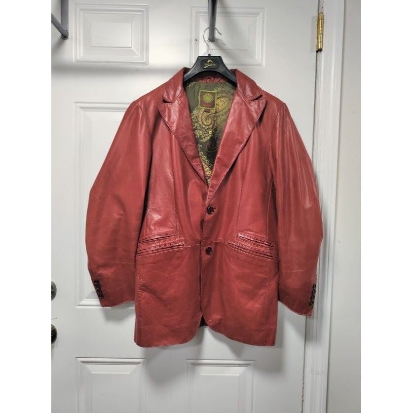 Other Kuhlman Antiquewash Genuine Leather 2 button Jacket Red Burg Size US M / EU 48-50 / 2 - 5 Thumbnail