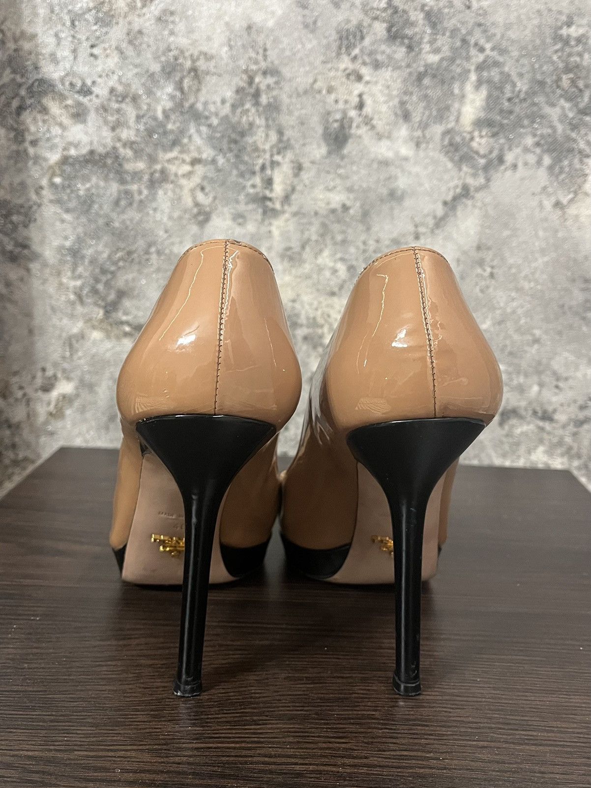 Prada Prada Patent Leather Pumps Pointed Toe Black Platform Heels Size US 9.5 / IT 39.5 - 5 Thumbnail