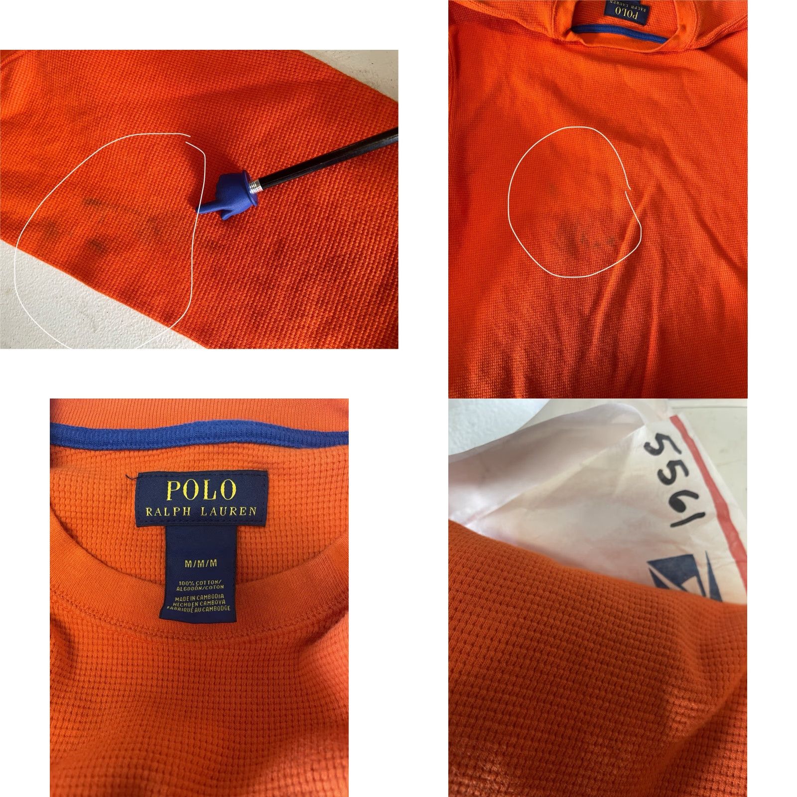 Ralph Lauren Polo Ralph Lauren Shirt Longsleeve Mens M Orange Thermal 100% Cotton Size US M / EU 48-50 / 2 - 8 Thumbnail