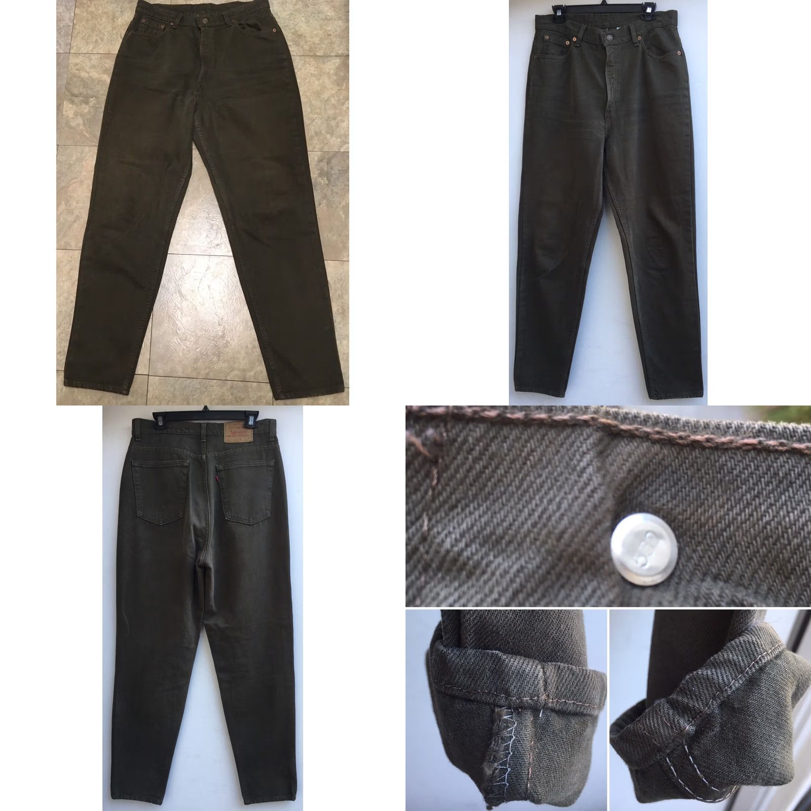 Levi's VINTAGE Levi's 512 Jeans Slim Fit Tapered Leg High Waist 16 REG 34" Waist USA Made Green 1990s Mens} Size 38" / US 16 / IT 52 - 8 Thumbnail