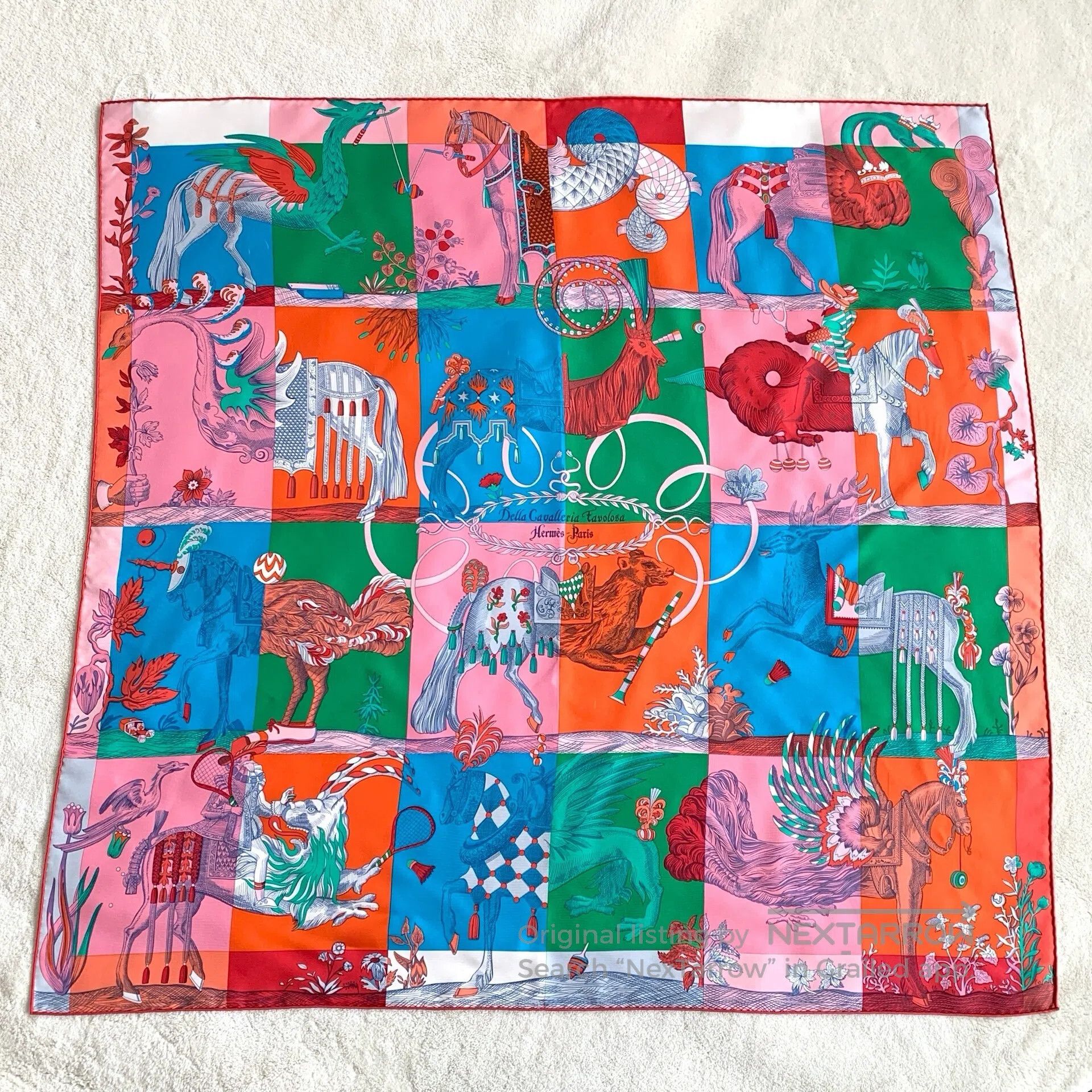 Hermes Hermes Colorful Magic Horse Knight Printed Silk Scarf| Size ONE SIZE - 1 Thumbnail