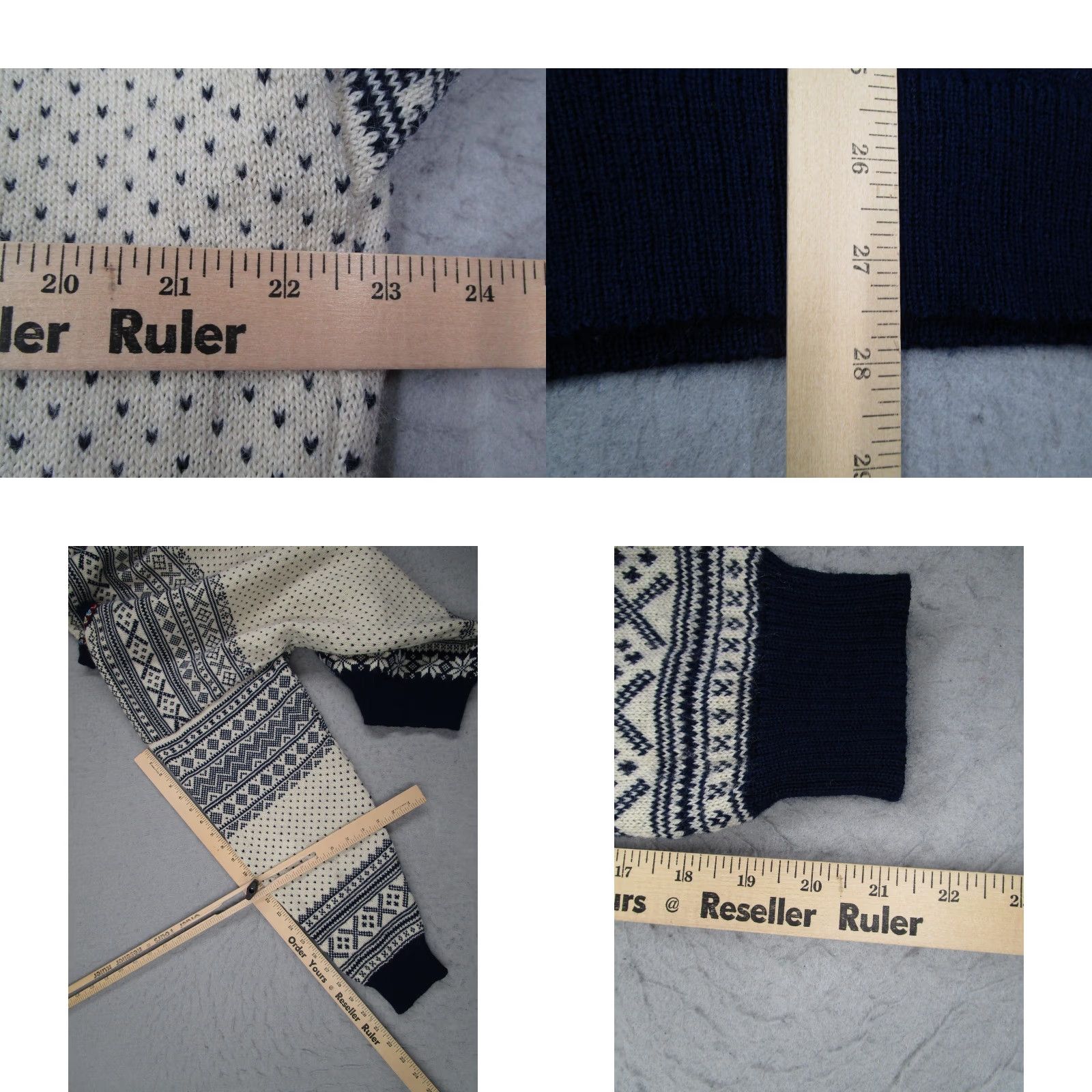 Dale Of Norway Dale Of Norway Sweater Mens Large White Wool Mock Neck Fair Isle Ski Pullover Size US L / EU 52-54 / 3 - 8 Thumbnail