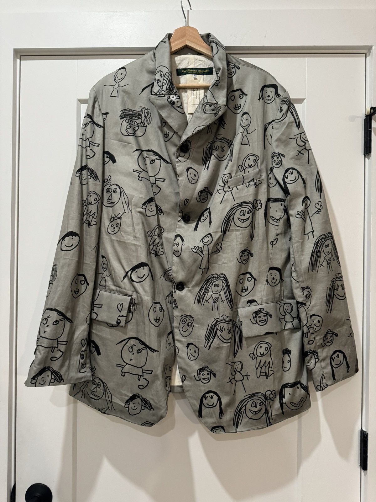 image of Paul Harnden Shoemakers Ss23 Printed Blazer in Black, Men's (Size XL)