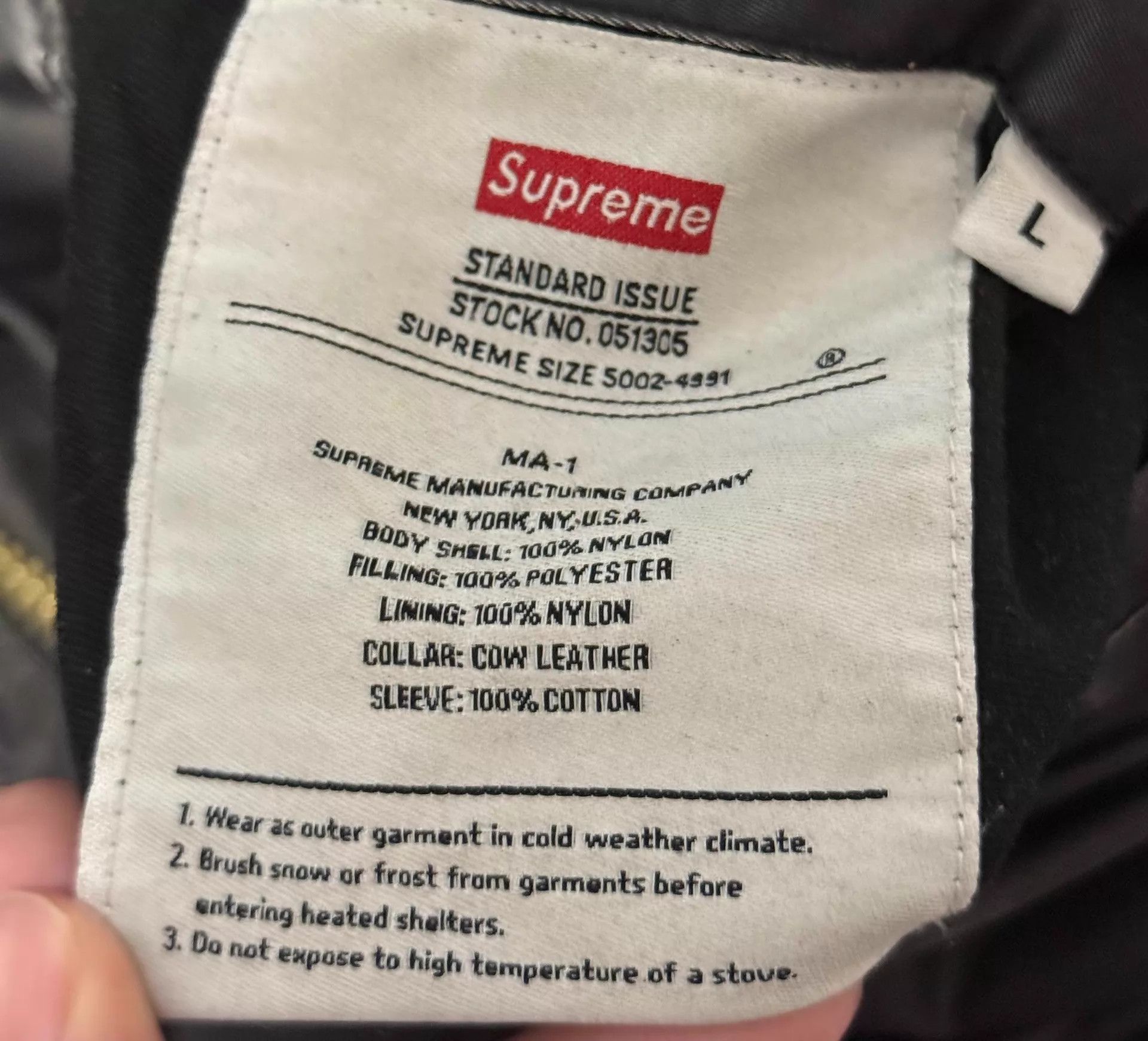 Supreme Supreme SS23 Denim-Sleeve MA-1 Jkt L Cowhide Collar Size US L / EU 52-54 / 3 - 5 Thumbnail