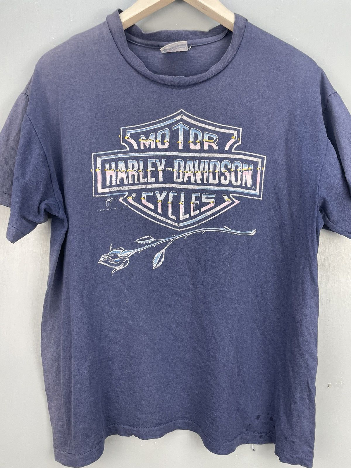 Harley Davidson Vintage 80s Harley Davidson motorcycle logo t shirt Size US L / EU 52-54 / 3 - 3 Thumbnail