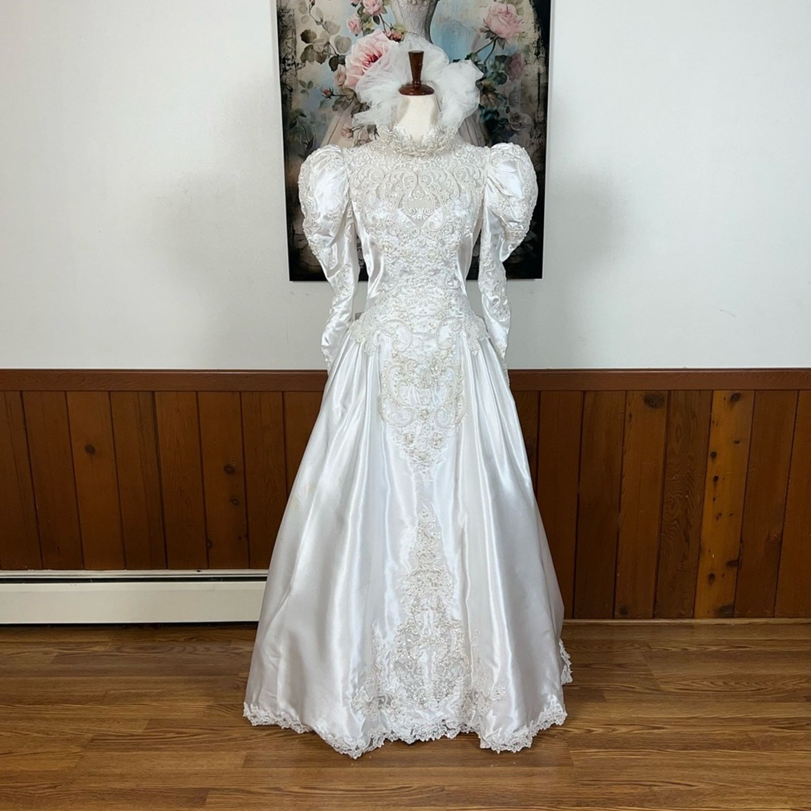 Vintage Preserved Vintage 90s Eden Bridals Cathedral Wedding Gown! Size L / US 10 / IT 46 - 2 Thumbnail