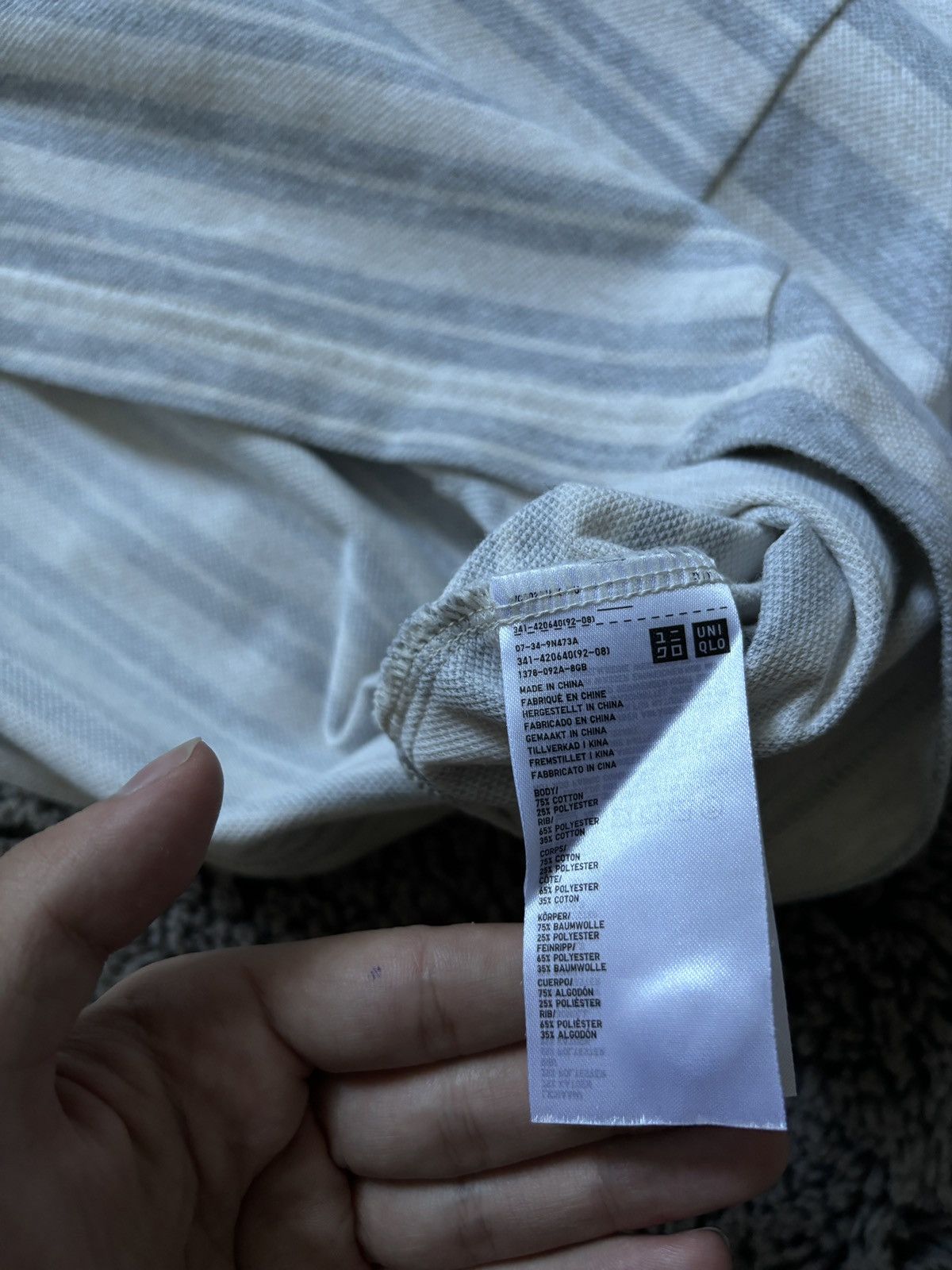 Engineered Garments × Japanese Brand × Uniqlo Engineered Garments x Uniqlo polo Cut & Sewn grey tee Size US S / EU 44-46 / 1 - 7 Thumbnail