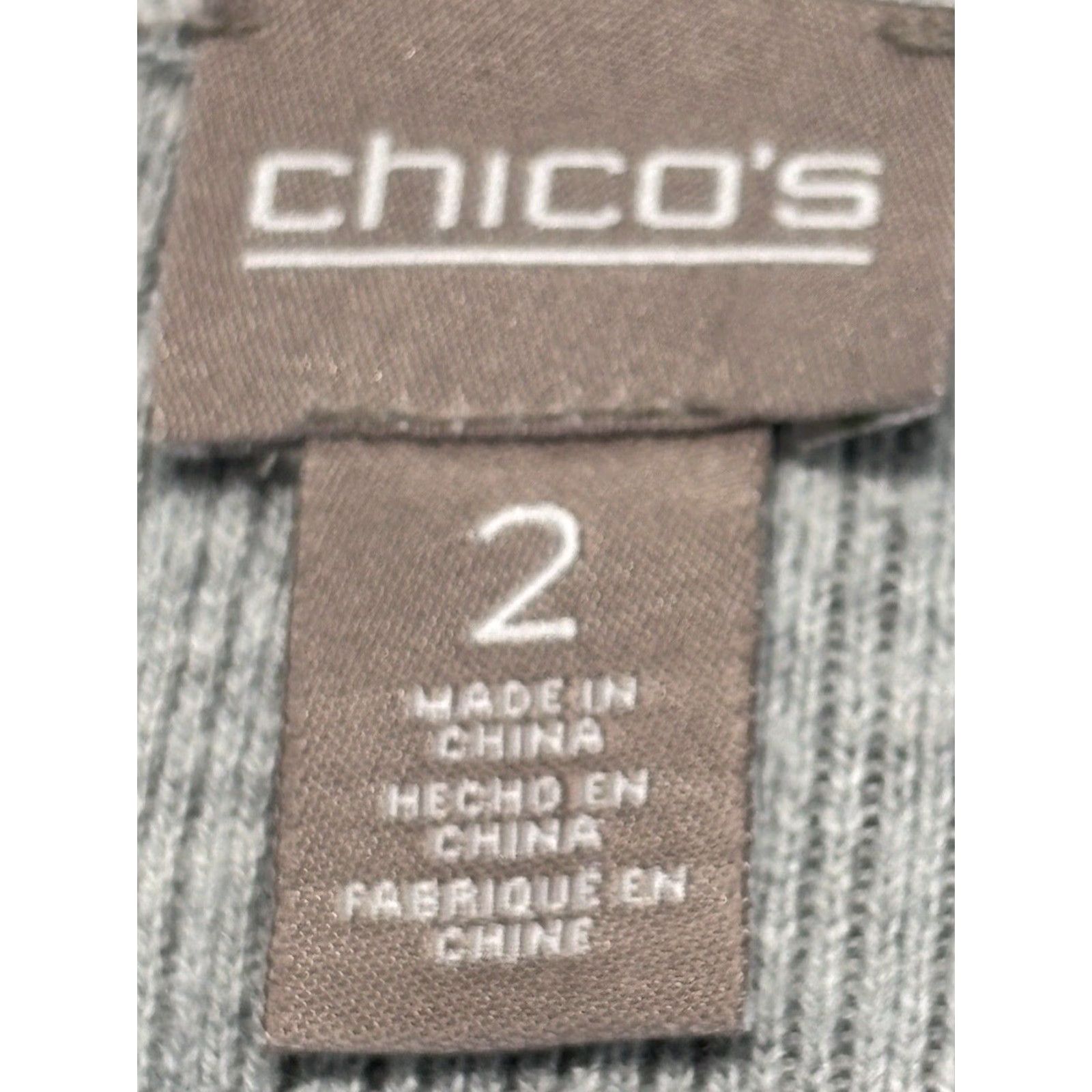 Vintage CHICOS Sweater Women's Large Grey Pullover Dolman Sleeve Casual Size L / US 10 / IT 46 - 7 Thumbnail
