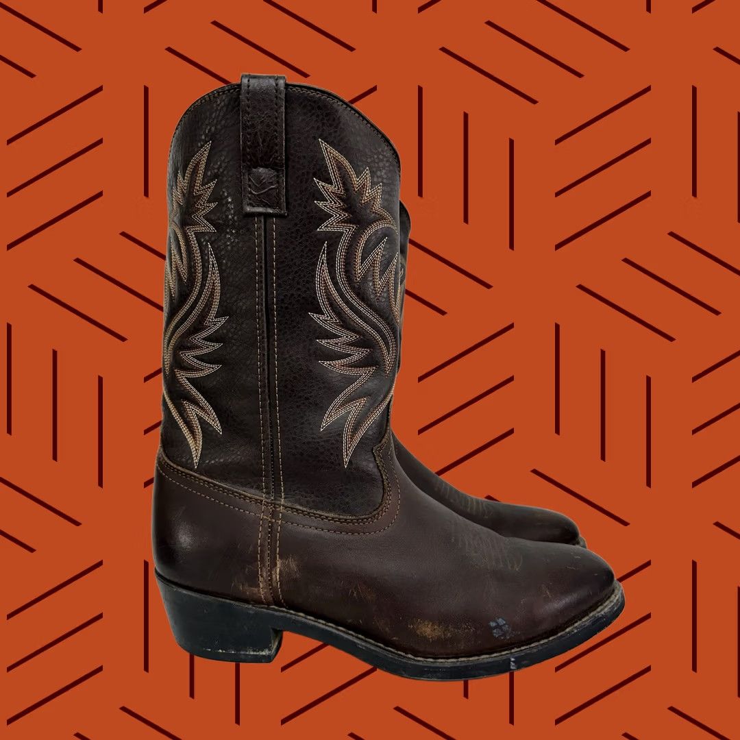 Vintage Laredo 4243 Cowboy boots Brown leather Size US 10.5 / EU 43-44 - 1 Thumbnail