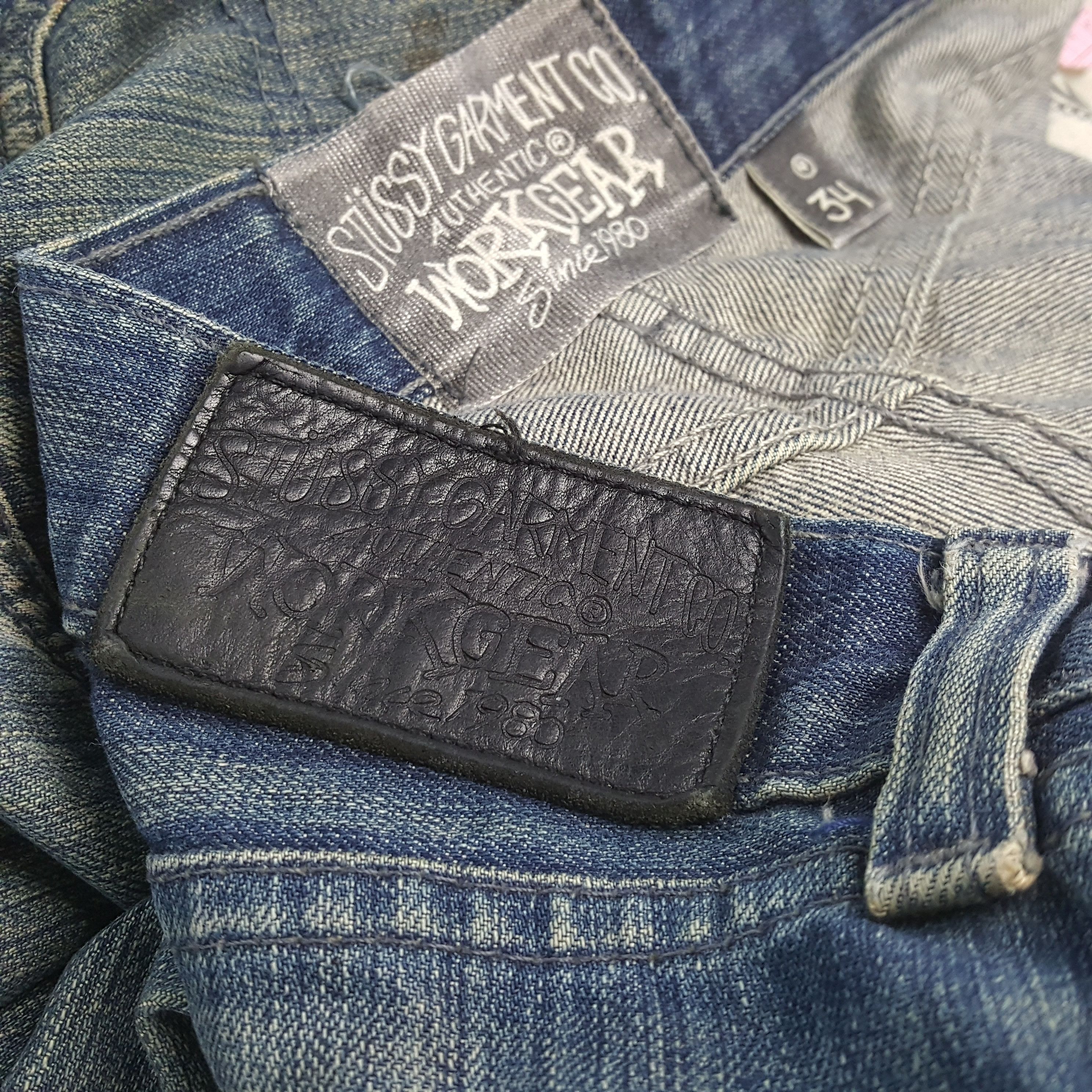 Stussy × Vintage STUSSY Streetwear Skateboard Style Custom Art Jeans Size US 33 - 14 Thumbnail